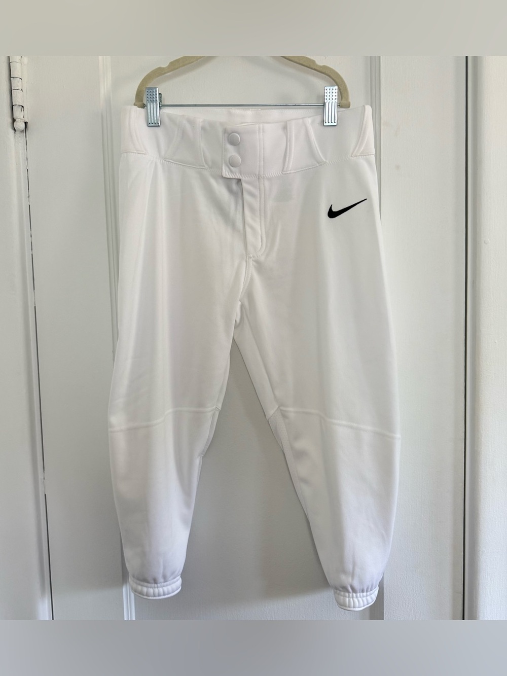 Nike Team Kids White Athletic Baseball Joggers Size L